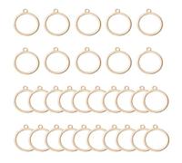Lot de 60 pendentifs creux en métal avec cadre rond, breloques creuses pour moulage de résine, fabrication de bijoux, fleurs pressées, boucles d'oreilles, fleurs pressées, loisirs créatifs