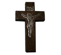 Lot de 60 pendentifs en forme de croix chrétienne en bois naturel - Cadeau de Noël pour bijoux à faire soi-même