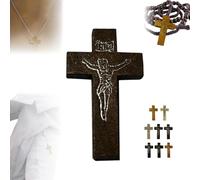 Lot de 60 pendentifs en forme de croix en bois naturel pour homme et femme, petites croix en bois en vrac, cadeaux pour verset de la Bible, cadeaux de fête de Pâques, croix pour miroir de voiture