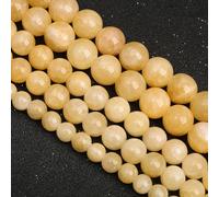 Lot de 60 perles de calcite jaune en pierre naturelle de 6 mm pour la fabrication de bijoux et de bracelets