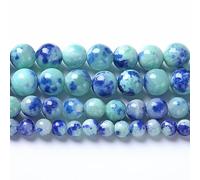 Lot de 60 perles d'espacement en jade persan bleu paon de 6 mm pour la fabrication de bijoux, bracelets, colliers