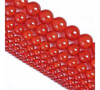 Lot de 60 perles en pierre naturelle d'agate rouge de 6 mm pour la fabrication de bijoux, bracelets, énergie semi-précieuse, cristal de guérison, 1 fil