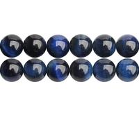 Lot de 60 perles en pierre précieuse œil de tigre bleu lapis de 6 mm, un fil de 38,1 cm, environ 60 pièces (œil de tigre naturel teint coloré)