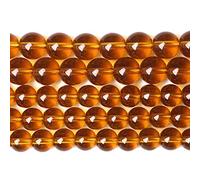Lot de 60 perles en verre cristal marron de 6 mm, perles en pierre naturelle pour la fabrication de bijoux, bracelets et colliers (verre marron, 6 mm)