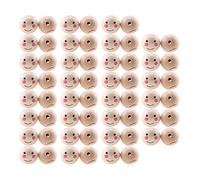 Lot de 60 perles naturel rondes en bois fileté avec trous, perles en bois smiley, en vrac pour bracelets, colliers, artisanat et fabrication de bijoux