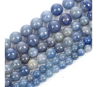 Lot de 60 perles rondes en aventurine bleue naturelle de 6 mm pour la fabrication de bijoux, bracelets, colliers