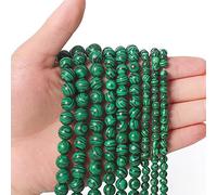 Lot de 60 perles rondes en malachite de 6 mm pour la fabrication de bijoux, perles semi-précieuses naturelles et lisses pour colliers et bracelets