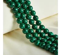 Lot de 60 perles rondes en malachite naturelle de 6 mm pour la fabrication de bijoux