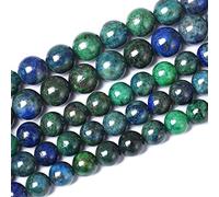 Lot de 60 perles rondes en pierre précieuse naturelle lapis lazuli, chrysocolle, phénix, de 6 mm pour la fabrication de bijoux, bracelets et colliers