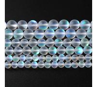 Lot de 60 perles rondes en quartz mystique naturel, 6 mm, couleur arc-en-ciel, blanc mat givré, pour la fabrication de bijoux et de bracelets (760 lz)