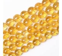 Lot de 60 perles rondes naturelles en citrine pour la fabrication de bijoux, bracelets et colliers - 6 mm