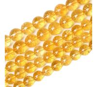 Lot de 60 perles rondes naturelles en citrine pour la fabrication de bijoux, bracelets et colliers - 6 mm