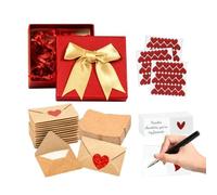 Lot de 60 petites cartes de Saint-Valentin romantiques en forme de cœur pour correspondance amoureuse, dossiers miniatures avec motif pourpre, papiers, poche pour petit ami, petite amie et couple