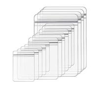 Lot de 60 petits sacs à bijoux en plastique transparent avec serrure refermable pour bagues, colliers pour bagues, boucles d'oreilles, bagues, mini pochettes de rangement pour un accès facile