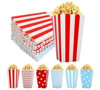 Lot de 60 petits sacs à pop-corn en papier pour pop-corn - Multicolore - Pour collations de fête, bonbons, cadeaux, home cinéma