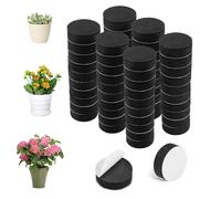 Lot de 60 Pied Pot de Fleur Invisible, Antidérapante Pied Caoutchouc Noir pour Surélever Les Plantes, Auto-adhésif Ronde Pied en Eva De Pot pour Jardin Plantes, Empêche les Rayures sur le Sol