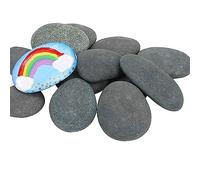 Lot de 60 pierres plates à peindre, 5 à 8 cm, galets lisses à peindre, galets plats pour bricolage, pierres naturelles sélectionnées à la main, pierres décoratives d'aquarium
