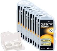 Lot De 60 Piles Pour Appareils Auditifs Duracell Activair De Type 10 (Pr70, Zl4), Durée De Vie Extra Longue, Technologie Easytab, Sans Mercure