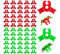 Lot de 60 pinces à cintrer pour plantes - Rouge et vert - 90 ° - Faible stress - Clips d'entraînement pour plier les rhizomes des plantes - Changement de direction de croissance