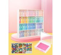 Lot de 60 plateaux de rangement et support, pour accessoires de peinture diamant, plateaux de peinture diamant avec couvercles, plateaux d'art diamant 2 en 1 et rangement de peinture diamant, support