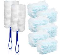 Lot de 60 plumeaux à poussière pour Swiffer avec 2 poignées, recharge pour Swiffer, plumeau en microfibre pour Swiffer, plumeau de rechange pour plumeau, pour la maison, l'école