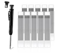 Lot de 60 recharges de crayon traceur - Mines graphite de 2,8 mm, marqueur à trou profond avec taille-crayon pour crayons Pica, charpentier et menuisier - Idéal pour la construction, le travail du