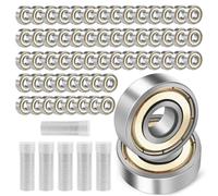 Lot de 60 roulements à billes 608zz - 8 x 22 x 7 mm - En acier au carbone - Double blindage miniature - Roulement à billes de précision pour skateboards, rollers, vélos, appareils ménagers