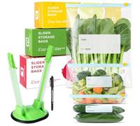 Lot de 60 Sac Congelation Zip, Sacs multi-usages, Sacs Alimentaires, 3 Tailles, Sachet alimentaire réutilisable pour Sandwich, Les Collations à Base de Viande de Fruits et de Légumes