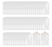 Lot de 60 sacs à vêtements transparents : housse anti-poussière sac à vêtements costume sacs à vêtements suspendus vêtements protection contre la poussière sacs de nettoyage à sec pour costumes vestes