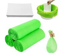 Lot de 60 Sacs de Chaise Percée avec 60 tampon Super Absorbants, Garnitures de Chaise Percée, Sac à Cordon Anti-Fuites Pour Chaise Percée Adulte et Chaises Percées de Chevet