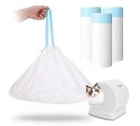 Lot de 60 sacs de litière autonettoyants pour chat compatibles avec Meowant MW-SC01/MW-SC02/MW-LR01, épais et résistants avec cordon de serrage, sacs à litière autonettoyants, 45,7 x 30,5 cm