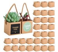 Lot de 60 sacs d'emballage cadeau pour succulentes, conteneurs en papier avec fonction étanche, boîtes à main, comprend 120 autocollants, fantastiques pour les événements et les fêtes