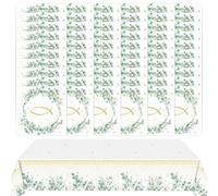 Lot de 60 Serviettes et 1 Nappe en Papier pour Décoration de Baptême et Table avec Motif Guirlande