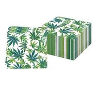 Lot de 60 serviettes jetables en papier à thème hawaïen avec motif de feuilles de la forêt hawaïennes - Serviettes à cocktail - 2 plis - Pour vacances, déjeuner, dîner - Fournitures de fête - Vert