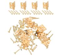 Lot de 60 set de Micro Charnières Pliables en Métal Doré Mini Charnières pour Bois de Boîte Artisanale Légères pour Projets Créatifs Boîtes à Souvenirs et Vitrines