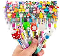 Lot de 60 stylos multicolores tout en un - Lot de 60 stylos amusants de dessin animé pour 60 enfants