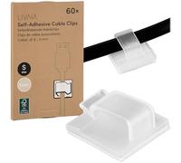 Lot de 60 supports de câbles : clips de câbles autocollants pour une meilleure gestion des câbles, organisateur de câbles auto-adhésif pour l'intérieur et l'extérieur, jusqu'à 5 mm de diamètre,