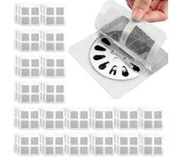 Lot de 60 tamis à cheveux autocollants pour douche, drainage, 10 x 10 cm, filtre à cheveux pour douche et bonde de douche, caniveau de douche, filtre à cheveux pour baignoire, évier à mailles fines