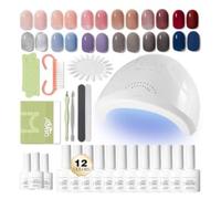 Lot de 60 vernis à ongles en gel Soak Off de 55 couleurs avec lampe de 48 W pour toutes les saisons