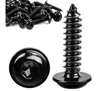 Lot de 60 vis à bois M5 x 18 mm, noires, galvanisées, à tête bombée, auto-taraudeuses, avec rondelle, pour panneaux acoustiques, en acier inoxydable 304, Torx