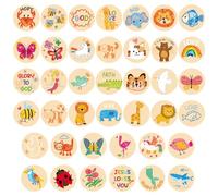 Lot de 600 Autocollants Chrétiens, 2,5cm Autocollant Jésus Mignons Autocollants de Pâques Chrétiens Religieux Autocollants de Jésus pour l'Artisanat d'Art (Style Animalier)