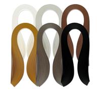 Lot de 600 bandes de quilling couleur unique JUYA, 6 couleurs, longueur 39 cm, largeur de bande 7 mm