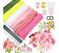 Lot de 600 bâtonnets de débouchage en chenille pour le bricolage de fleurs, bâtonnets flous, moelleux et moelleux, rose
