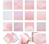 Lot de 600 blocs-notes autocollants sur le thème de l'aquarelle - 12 styles de notes autocollantes pour rappels, étude, travail, bureau, école et maison (7,1 x 7,1 cm)