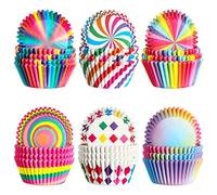 Lot de 600 caissettes à cupcakes arc-en-ciel pour cupcakes et gâteaux