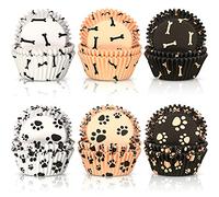 Lot de 600 caissettes à cupcakes en papier antiadhésives avec motif patte d'os pour cupcakes, cupcakes, cupcakes, muffins, gâteaux, anniversaires, mariages, fêtes