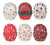 Lot de 600 caissettes jetables en papier coloré pour cupcakes et muffins de Noël