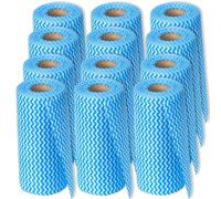 Lot de 600 chiffons de nettoyage - 50 feuilles par rouleau - Bleu