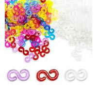 Lot de 600 clips en S pour loom - Clips colorés en caoutchouc - Connecteurs en plastique - Kit de recharge - Crochets pour tissage, colliers, accessoires de bijoux, bricolage