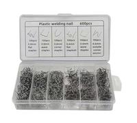 Lot de 600 clous de réparation de pare-chocs en acier inoxydable à action | Kit de réparation de fissures pour pare-chocs de voiture, camping-car, SUV, camion, tableau de bord, phare, radiateur